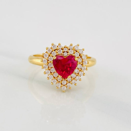Heart Halo Ring 3.5g / T6 1/4 Yellow Gold 18K