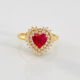 Heart Halo Ring 3.5g / T6 1/4 Yellow Gold 18K