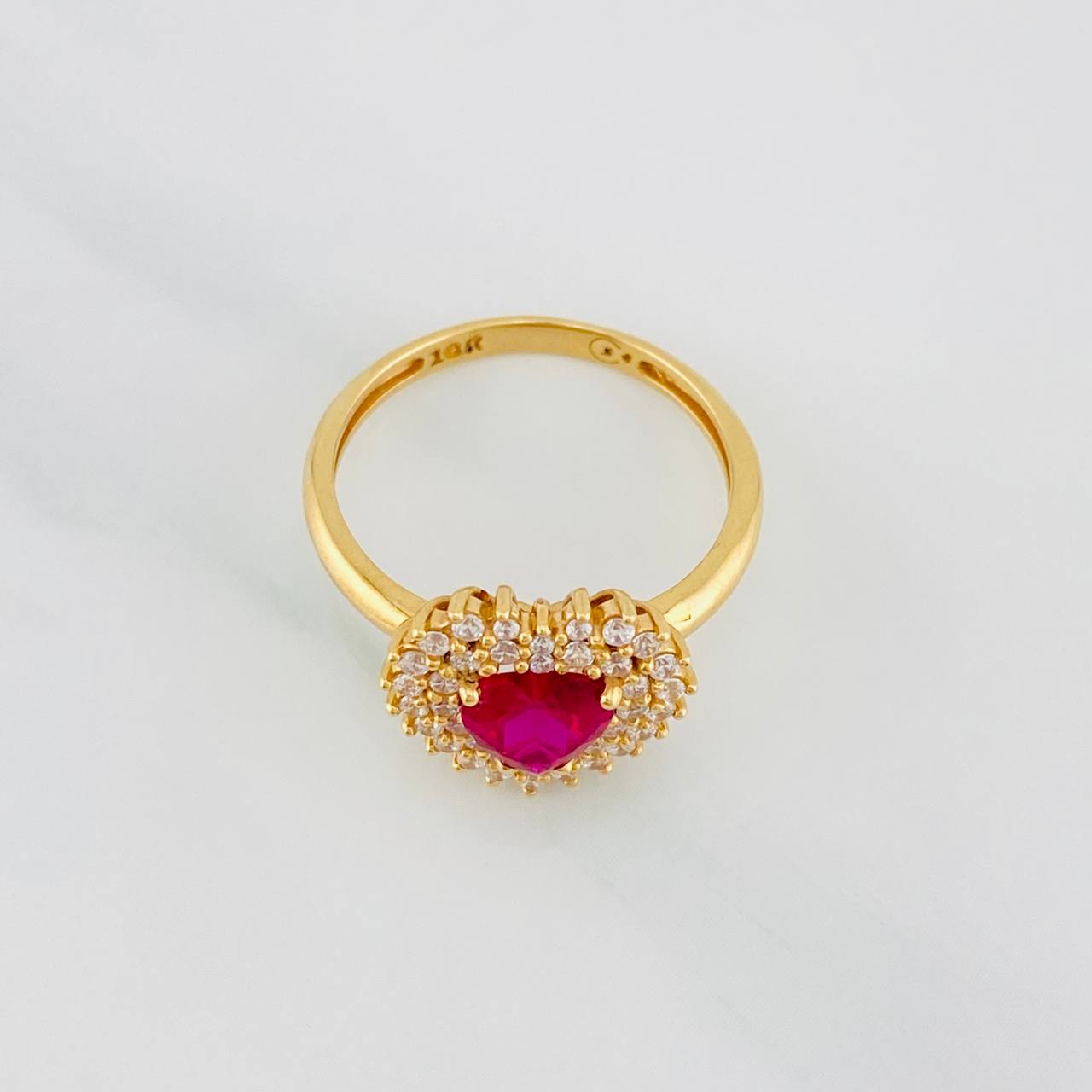 Heart Halo Ring 3.5g / T6 1/4 Yellow Gold 18K
