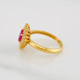 Heart Halo Ring 3.5g / T6 1/4 Yellow Gold 18K