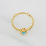 Anillo Halo Gota 1.45g / T7 Oro Amarillo 18K