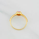 Anillo Halo Corazón 2g / T7 Oro Amarillo 18K
