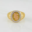 Saint Michael Archangel Ring 5.2g / Size 11 Three Golds 18K