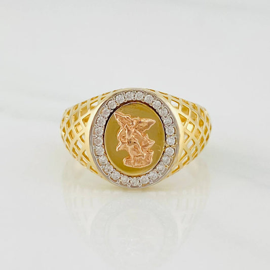 Anillo San Miguel Arcangel 5.2g / T11 Tres Oros 18K