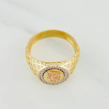Saint Michael Archangel Ring 5.2g / Size 11 Three Golds 18K