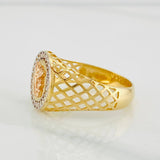 Saint Michael Archangel Ring 5.2g / Size 11 Three Golds 18K