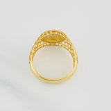Saint Michael Archangel Ring 5.2g / Size 11 Three Golds 18K
