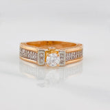 Solitaire Bridge Ring 4.85g / T7 Two-Tone White and Rose Gold 18K