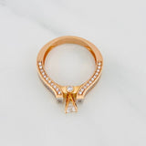 Solitaire Bridge Ring 4.85g / T7 Two-Tone White and Rose Gold 18K