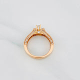 Solitaire Bridge Ring 4.85g / T7 Two-Tone White and Rose Gold 18K