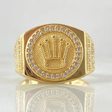 Radial Textured Crown Ring 8.45gr / Size 7 1/4 / 18K Gold *