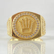 Radial Ring Textured Crown 8.5gr / Size 8 1/4 / 18K Gold