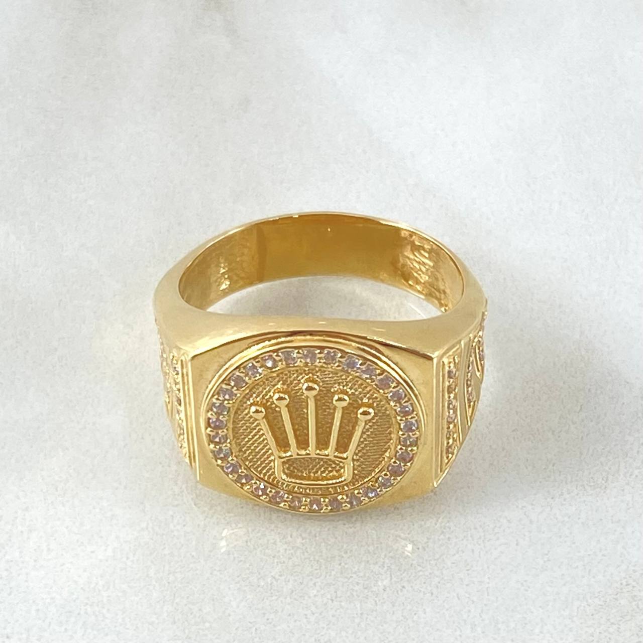 Radial Textured Crown Ring 8.45gr / Size 7 1/4 / 18K Gold *