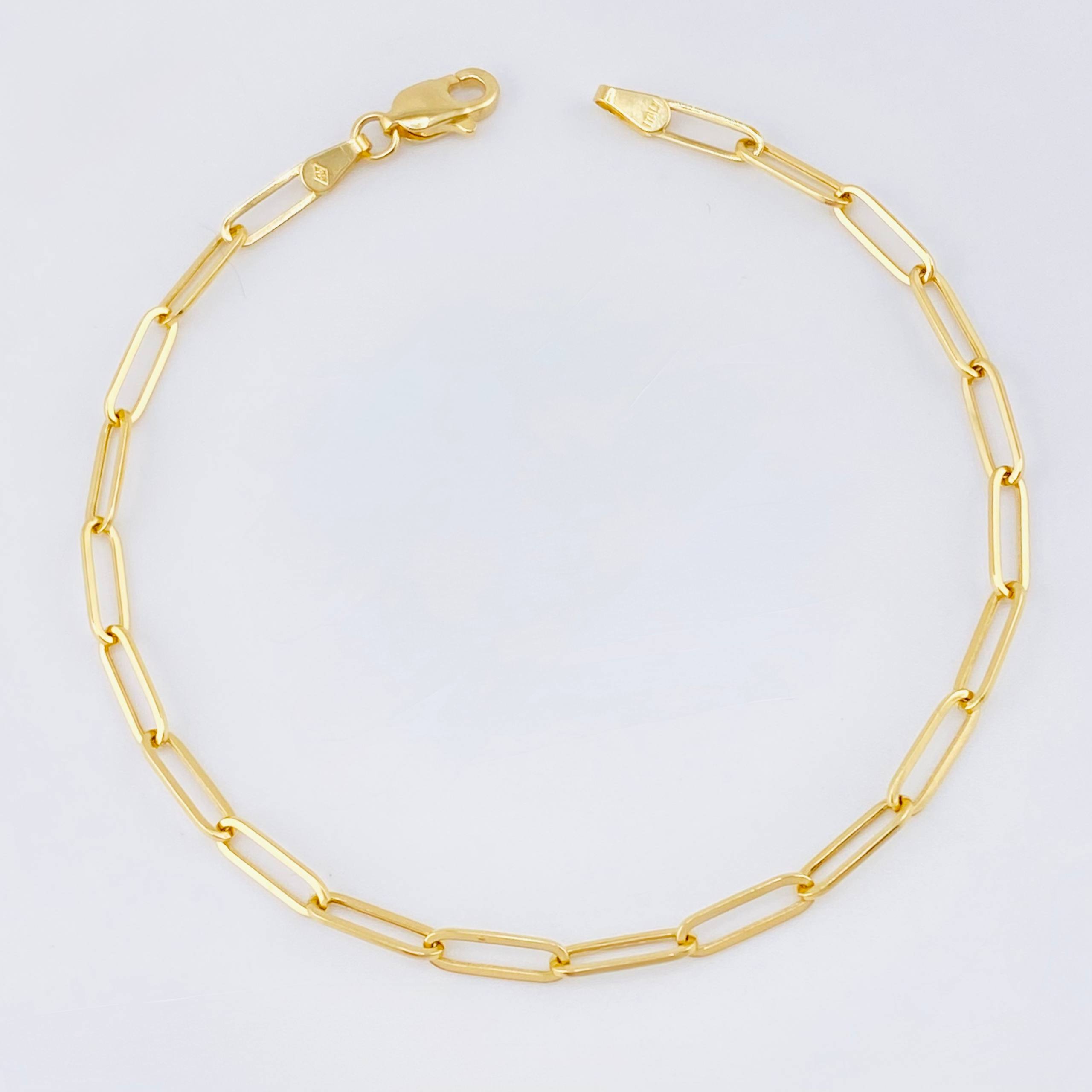 Paperclip Bracelet 1.9gr / 7 1/2 in / 3mm Yellow Gold +3 18K