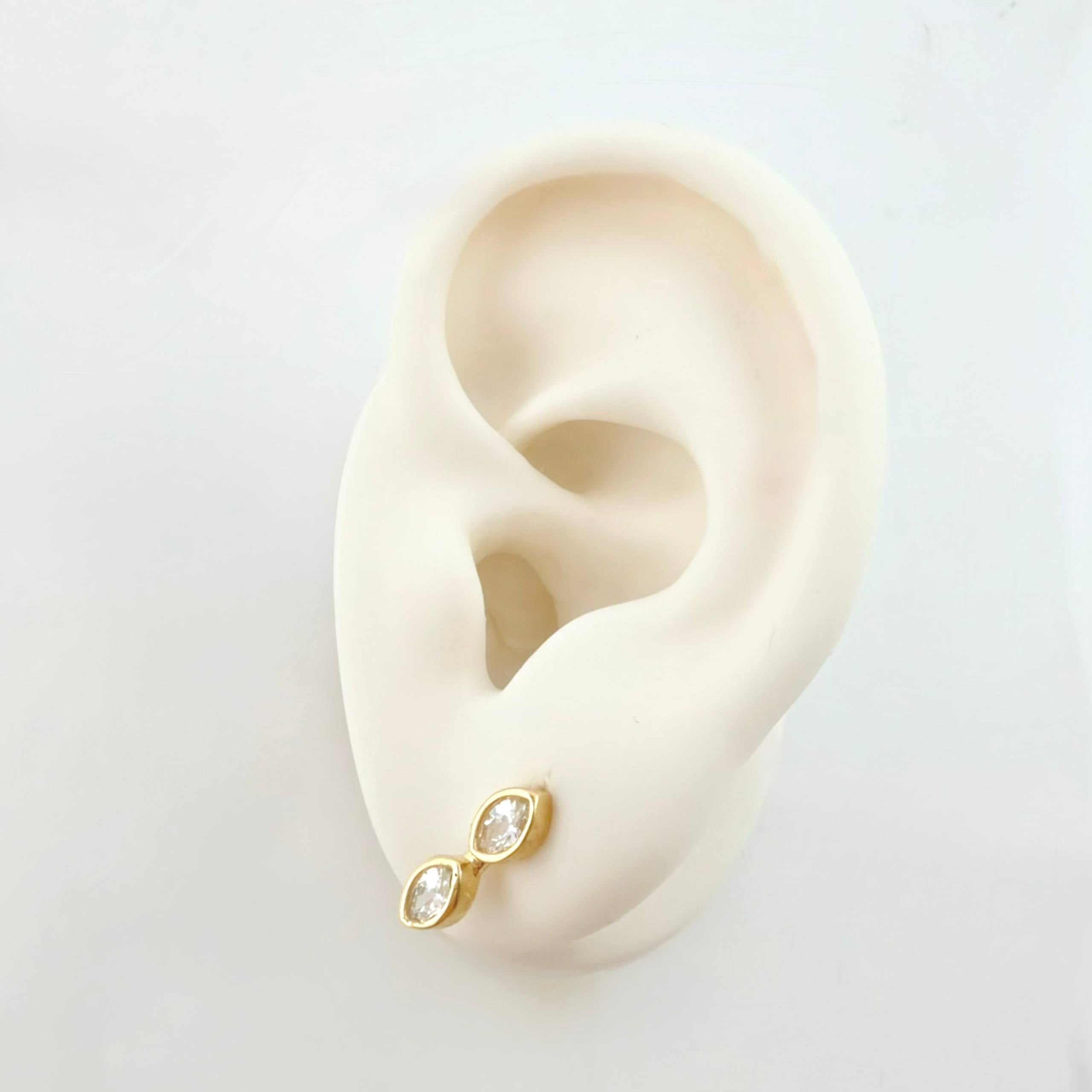Topos Ojos Binoculares 1.9gr / 1/2 in / Oro Amarillo 18K *