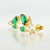 Topos Muerdago Tres Hojas 2.15gr / 1/2 in / Oro Amarillo 18K *