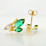 Topos Muerdago Tres Hojas 2.15gr / 1/2 in / Oro Amarillo 18K *