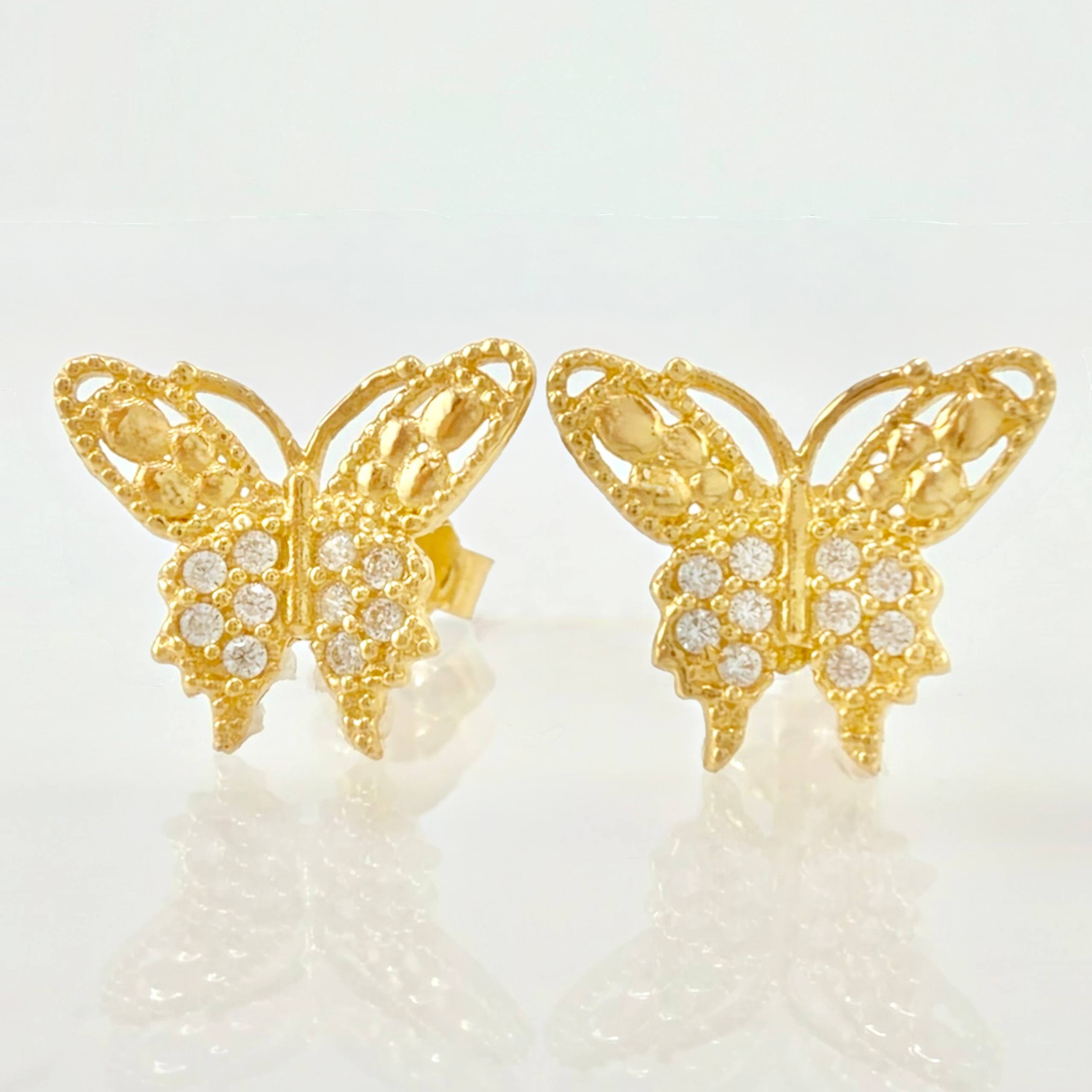 Topos Mariposa 1.4gr / 1/2 in / Oro Amarillo 18K *