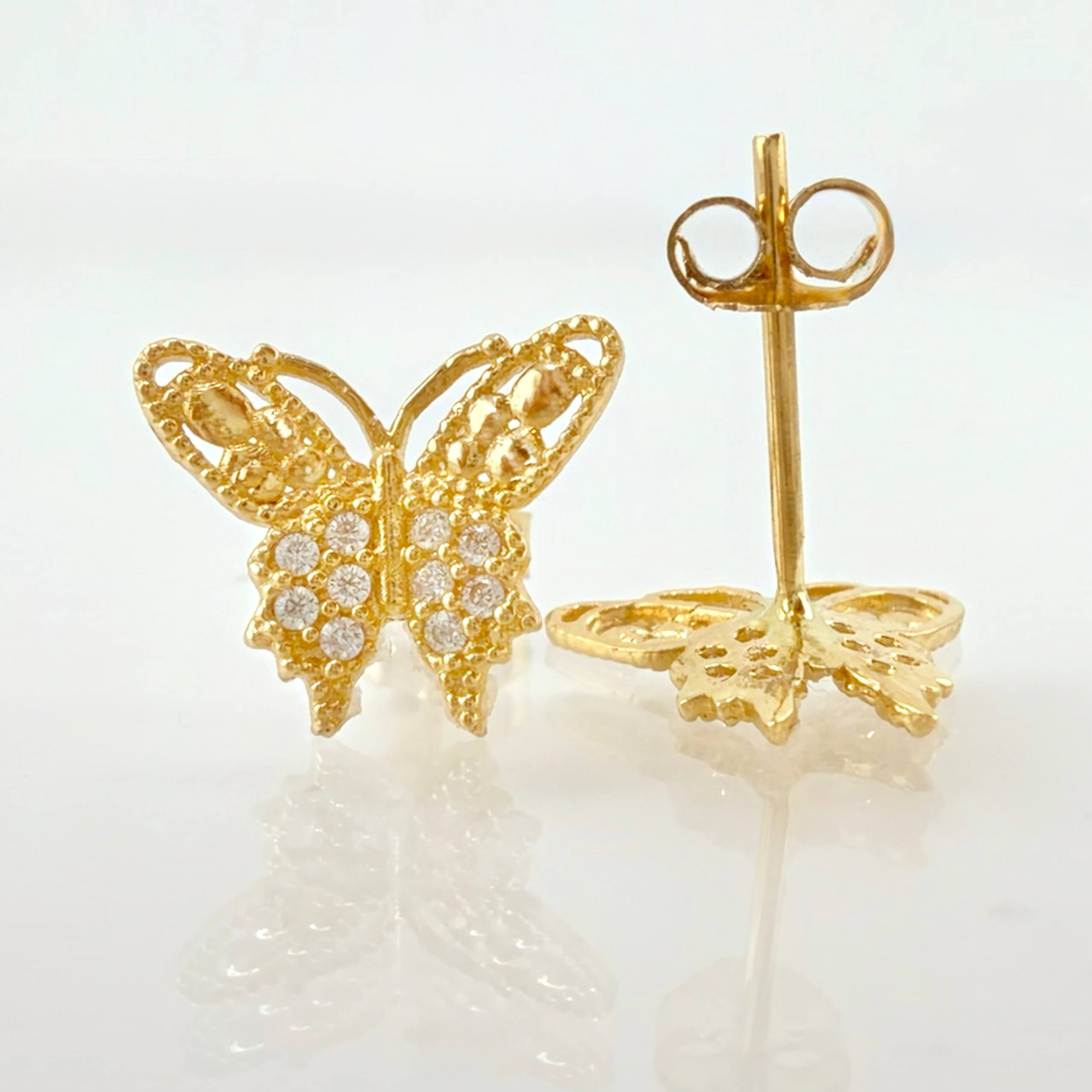 Topos Mariposa 1.4gr / 1/2 in / Oro Amarillo 18K *