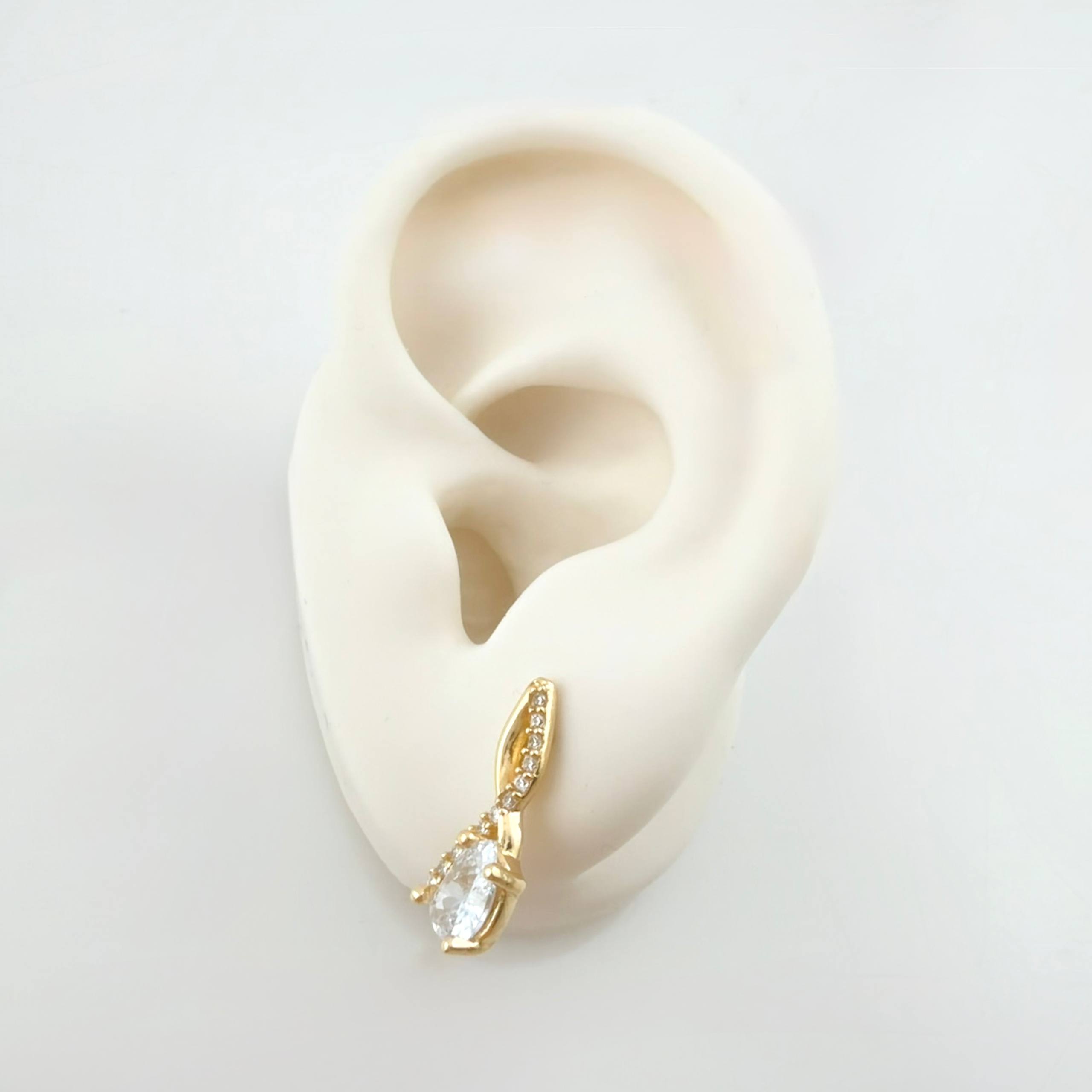 Topos Gota Cursiva 3.45gr / 3/4 in / Oro Amarillo 18K *