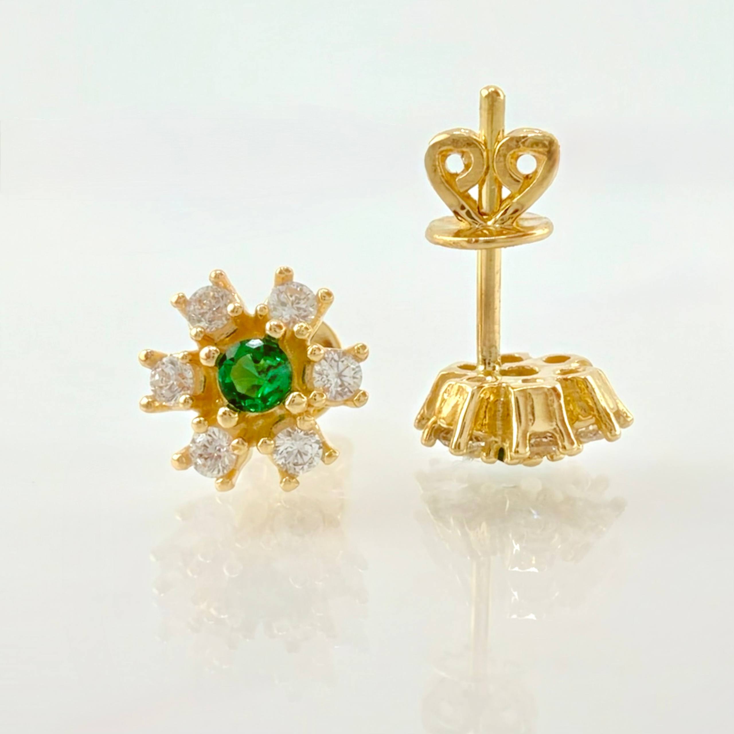 Topos Flor Invernal 2.4gr / 7mm Oro Amarillo 18K *