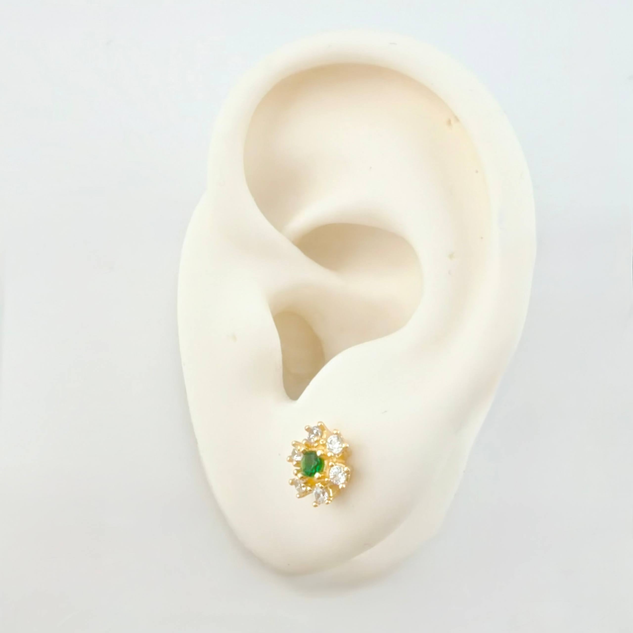 Topos Flor Invernal 2.4gr / 7mm Oro Amarillo 18K *