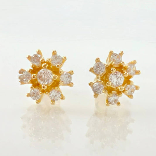Topos Flor Invernal 2.45gr / 7mm Oro Amarillo 18K *