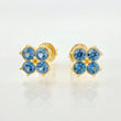 Clover Flower Stud Earrings 1.65gr / 6mm 18K Yellow Gold *