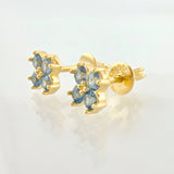 Clover Flower Stud Earrings 1.65gr / 6mm 18K Yellow Gold *