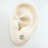 Clover Flower Stud Earrings 1.65gr / 6mm 18K Yellow Gold *