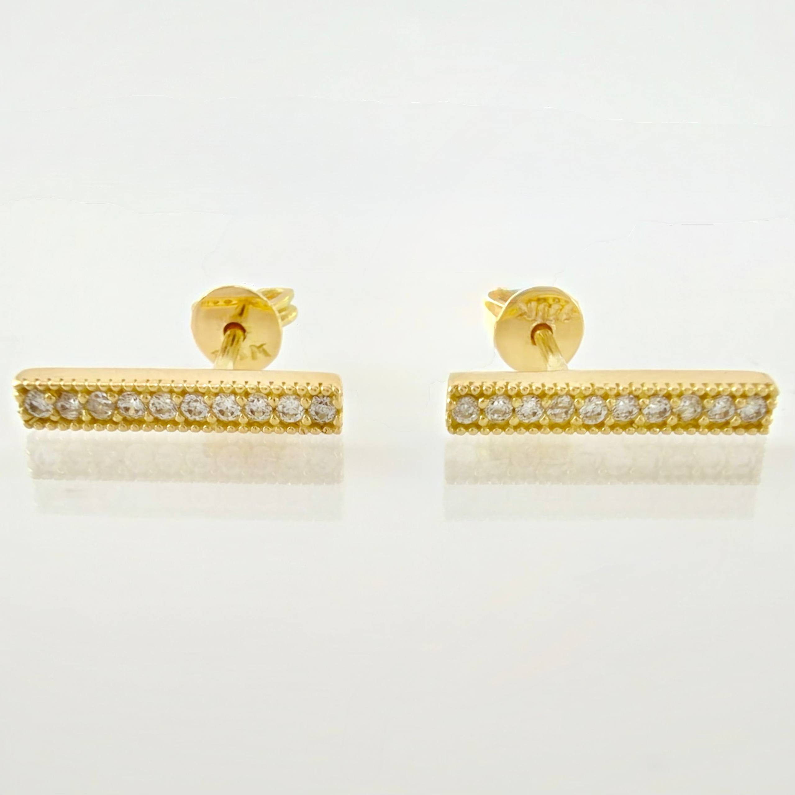 Topos Recta Impecable 2.05gr / 1/2 in / Oro Amarillo 18K *