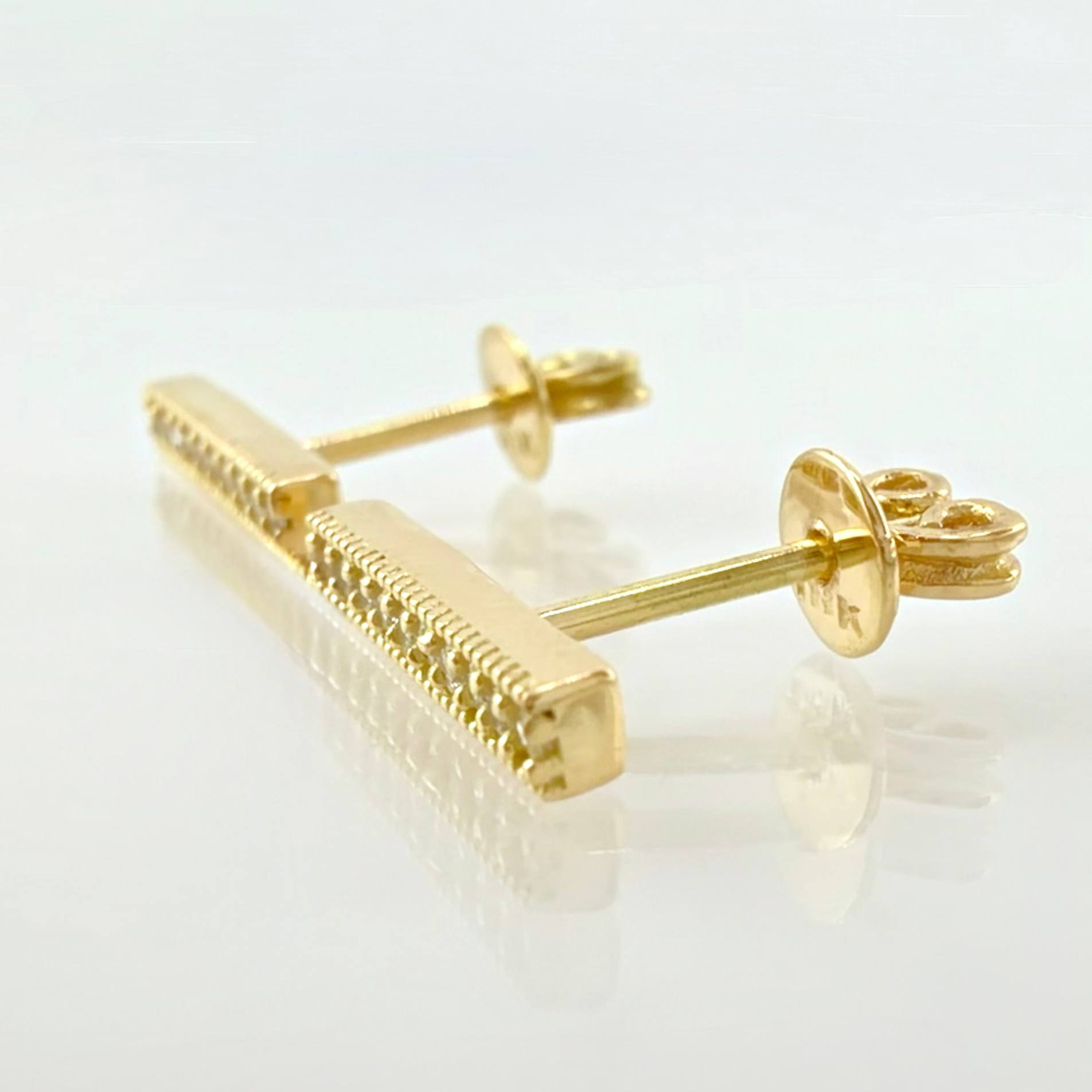 Topos Recta Impecable 2.05gr / 1/2 in / Oro Amarillo 18K *