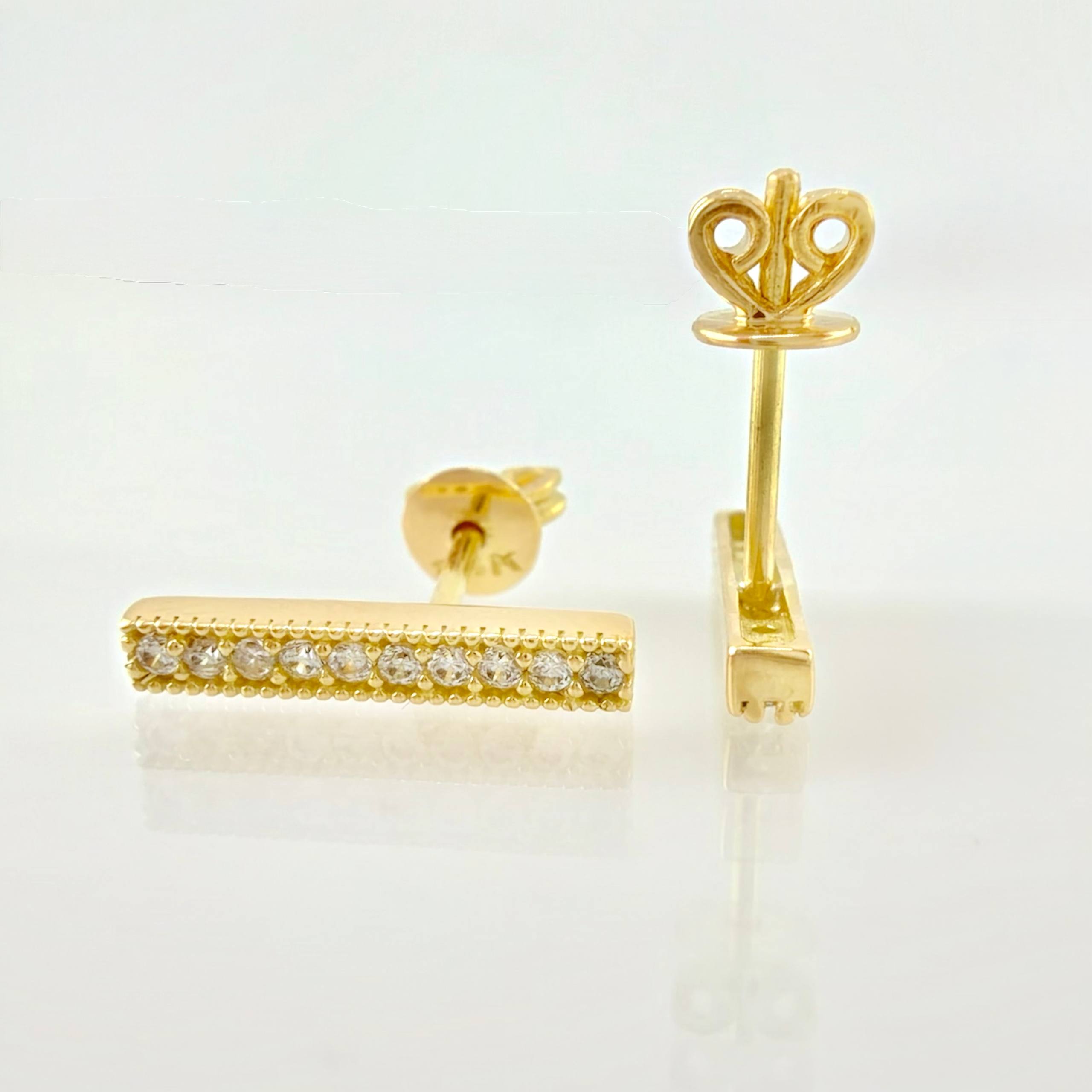 Topos Recta Impecable 2.05gr / 1/2 in / Oro Amarillo 18K *