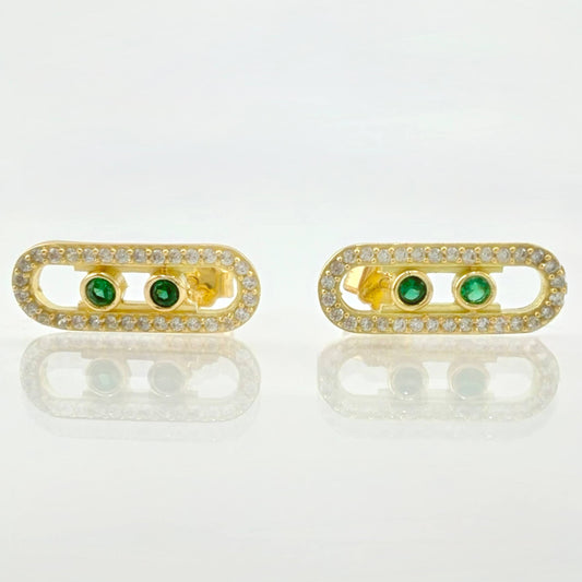 Msk Stud Earrings 2.7gr / 3/4 in / 18K Yellow Gold *