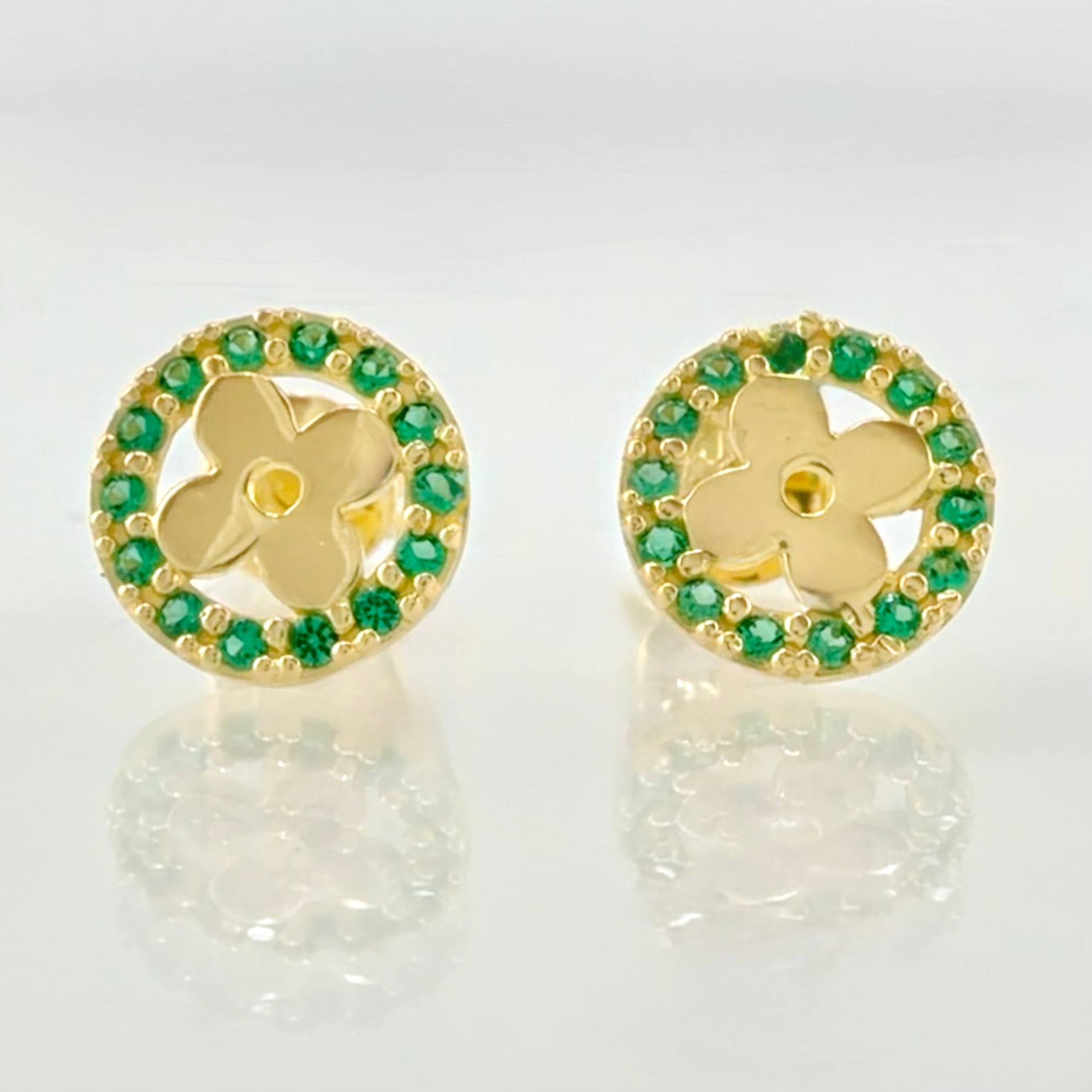 Topos Circulo Flor 1.6gr / 8mm Oro Amarillo 18K *