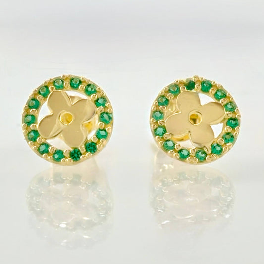Topos Circulo Flor 1.6gr / 8mm Oro Amarillo 18K *