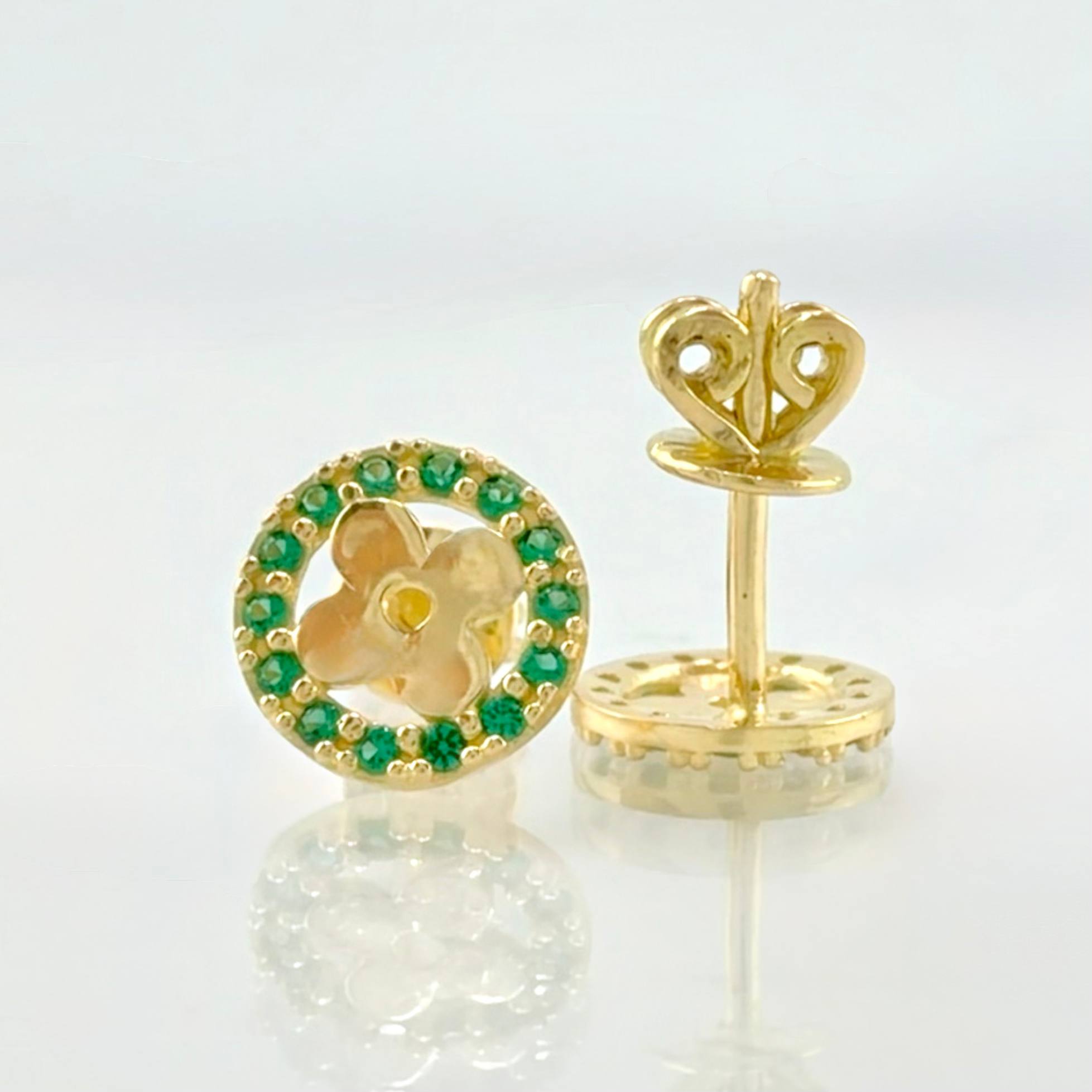 Topos Circulo Flor 1.6gr / 8mm Oro Amarillo 18K *