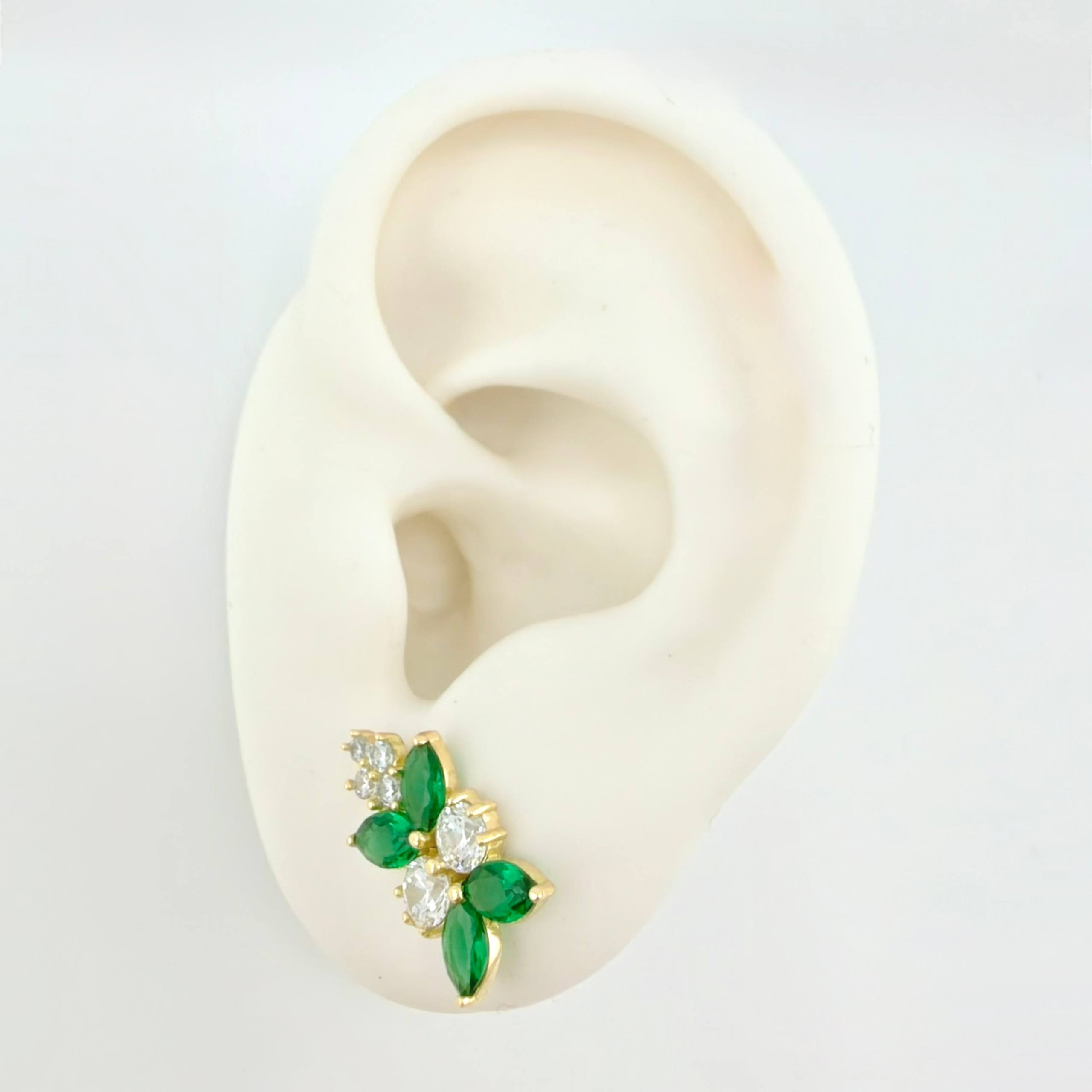 Topos Hoja En Secuencia 2.6gr / 1/2 in / Oro Amarillo 18K *