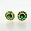 Halo Circle Stud Earrings 1.95gr / 6mm 18K Yellow Gold *