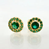 Halo Circle Stud Earrings 1.95gr / 6mm 18K Yellow Gold *