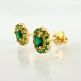 Halo Circle Stud Earrings 1.95gr / 6mm 18K Yellow Gold *