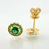Halo Circle Stud Earrings 1.95gr / 6mm 18K Yellow Gold *