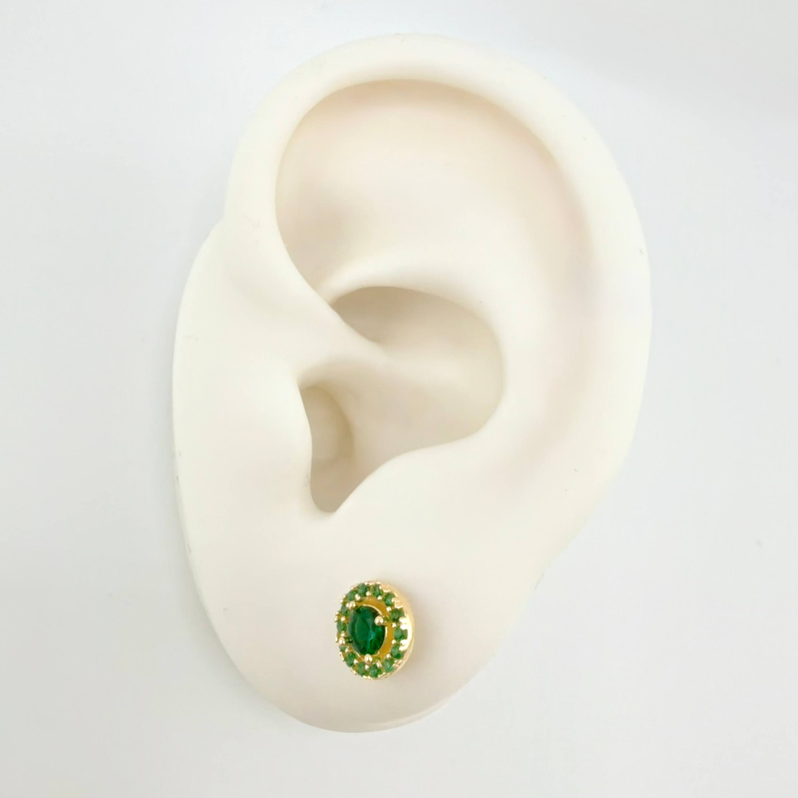 Halo Circle Stud Earrings 1.95gr / 6mm 18K Yellow Gold *