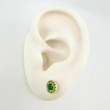 Halo Circle Stud Earrings 1.95gr / 6mm 18K Yellow Gold *