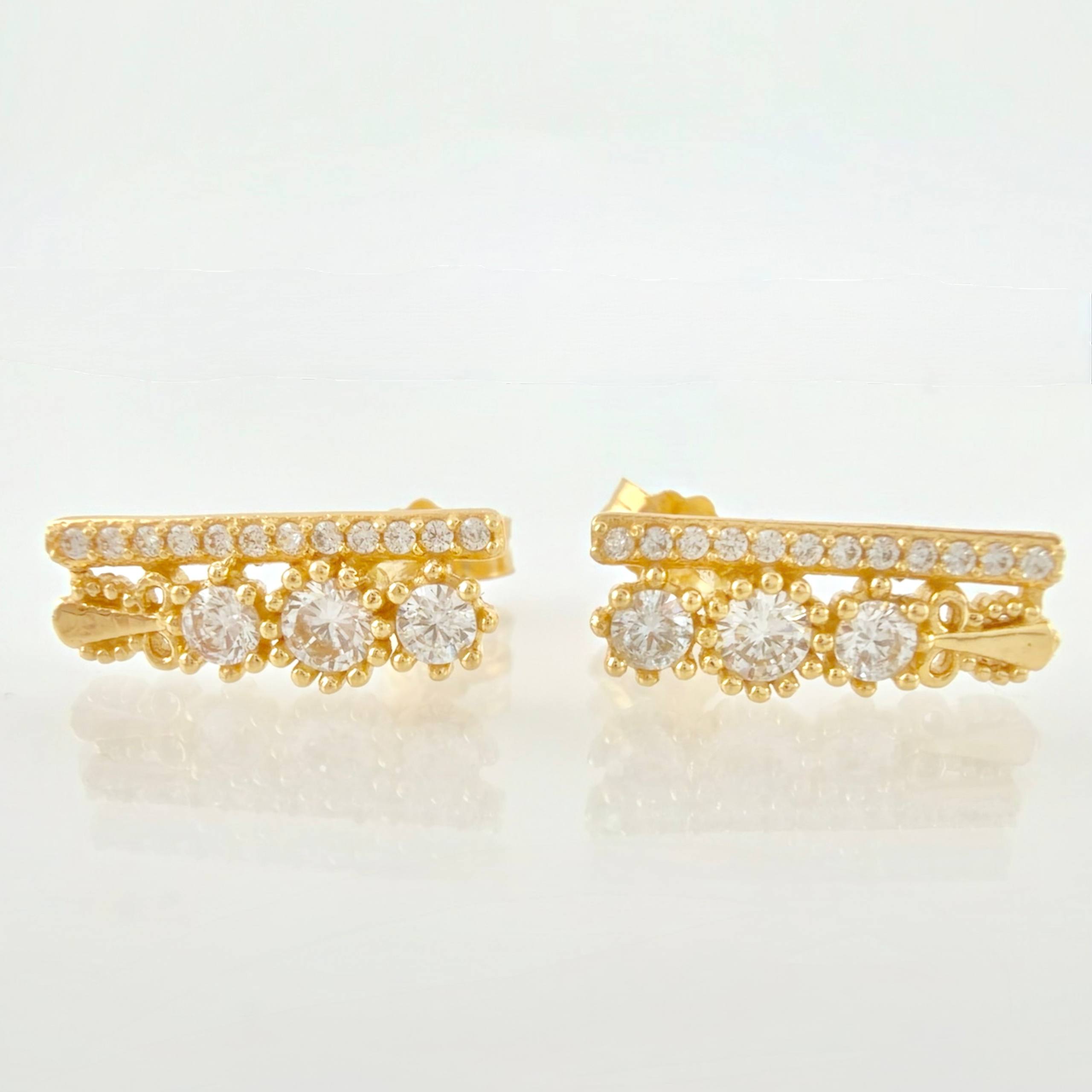 Topos Carril Trio De Liz 2.55gr / 1/2 in / Oro Amarillo 18K *