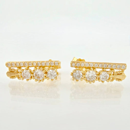 Topos Carril Trio De Liz 2.55gr / 1/2 in / Oro Amarillo 18K *