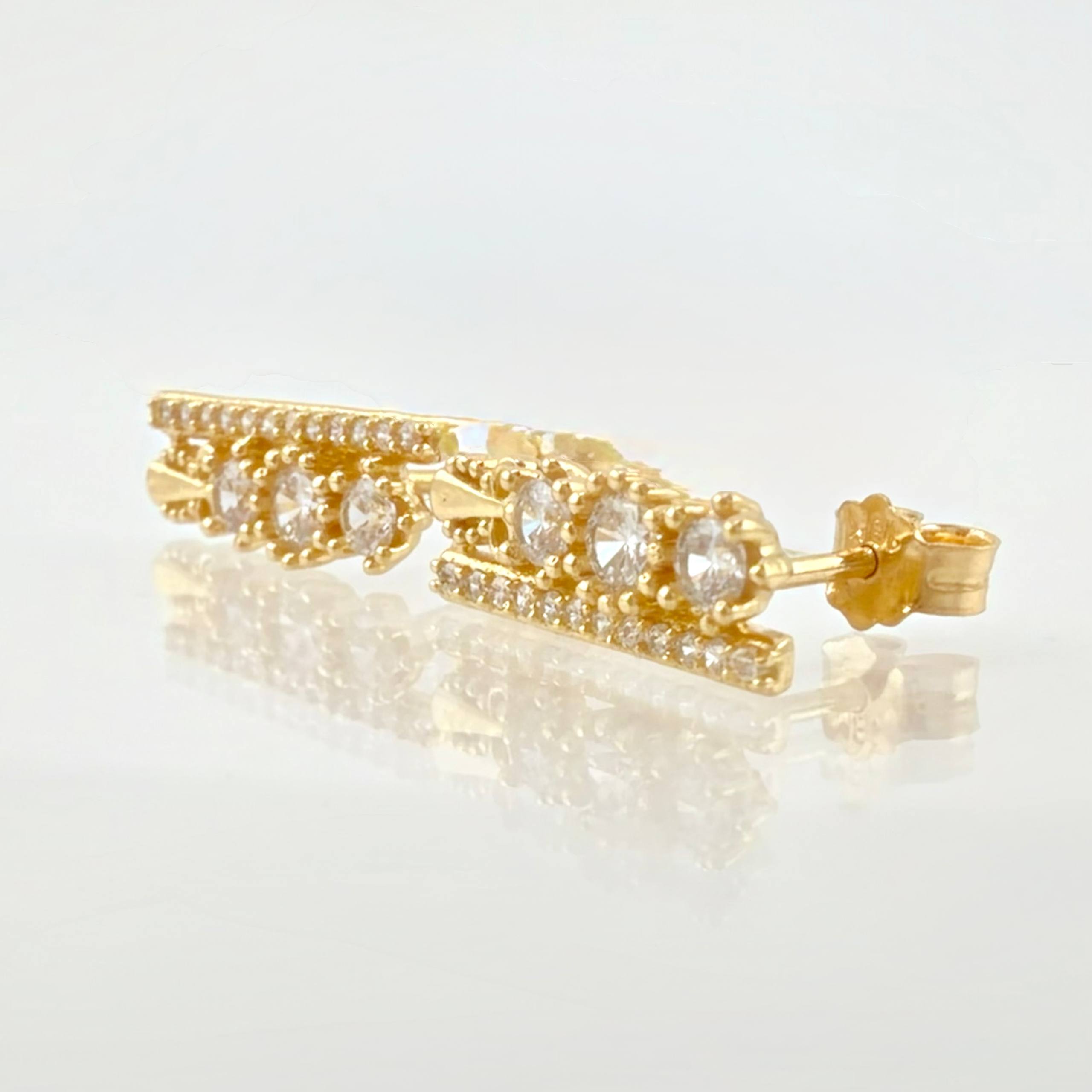 Topos Carril Trio De Liz 2.55gr / 1/2 in / Oro Amarillo 18K *