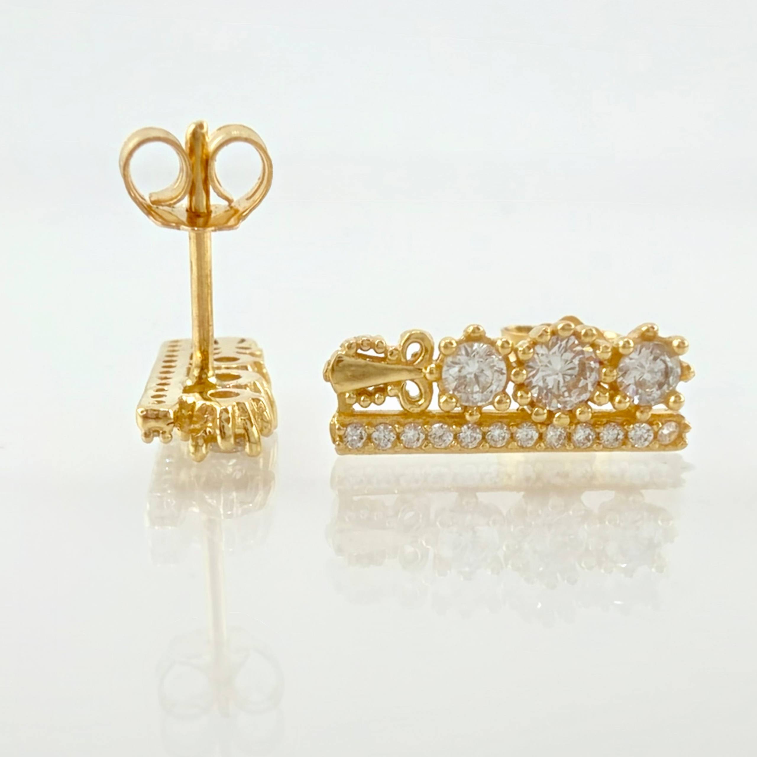 Topos Carril Trio De Liz 2.55gr / 1/2 in / Oro Amarillo 18K *