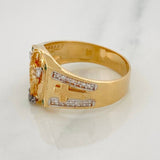 Archangel Saint Michael Ring 6.3g / Size 11 1/4 Three Golds 18K