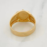 Archangel Saint Michael Ring 6.3g / Size 11 1/4 Three Golds 18K